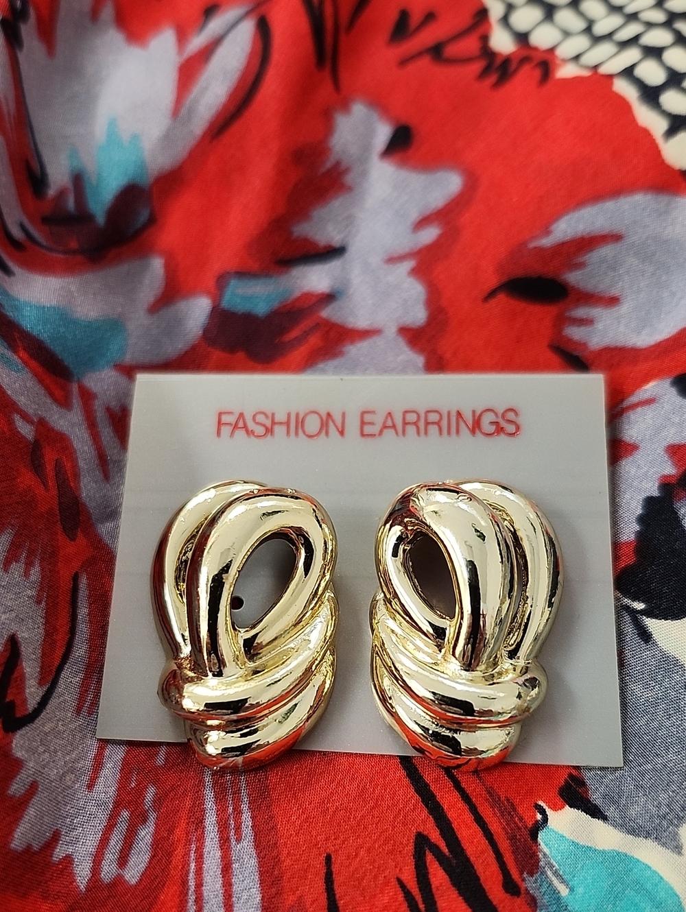 Chunky Silver Twisted Knot Stud Earrings Door Knocker Statement Boutique